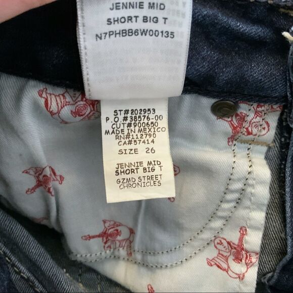 TRUE RELIGION Jennie Curvy Mid Short Big T Size 26 - Picture 10 of 10
